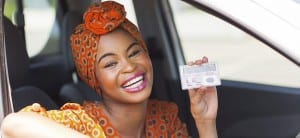 Happy Woman with a Driver's License