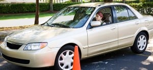 Young Woman Learning to Drive
